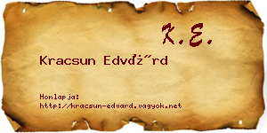 Kracsun Edvárd névjegykártya